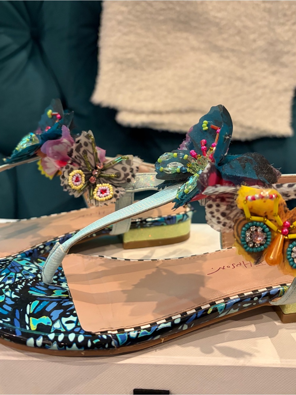 Betsey Johnson Multicolor Floral Embellished Sandals - Picture 4 of 5
